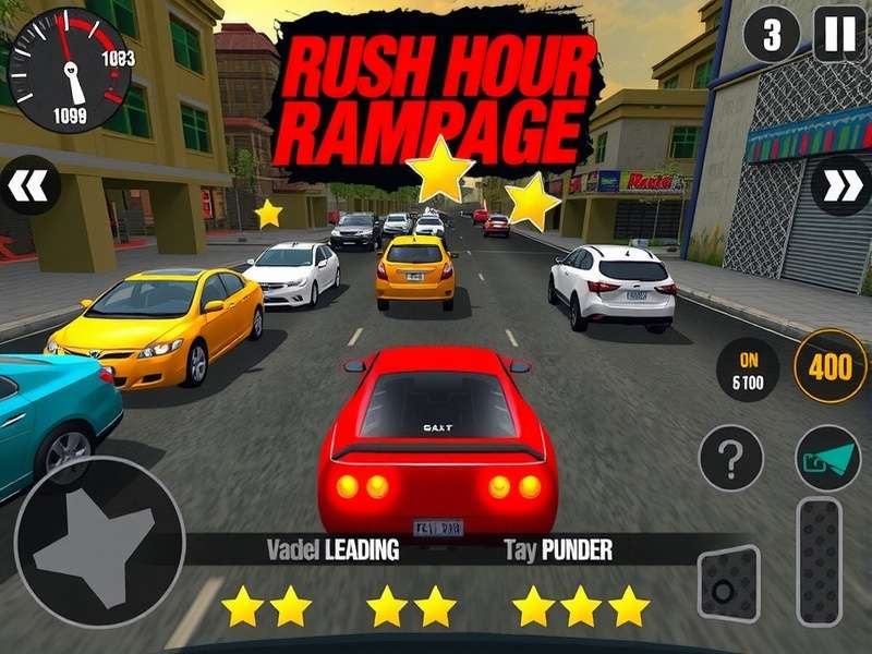 Rush Hour Rampage gameplay screenshot showing Indian city environment